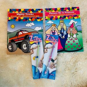 Kids Activity Set with Coloring Books and Zips Zipper Bracelets